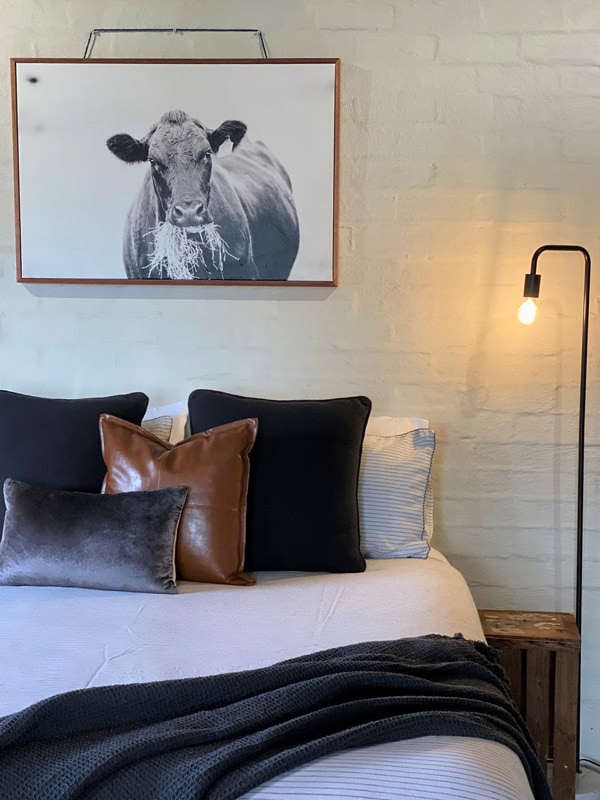 the bed at The Studio on Pokolbin Mountain