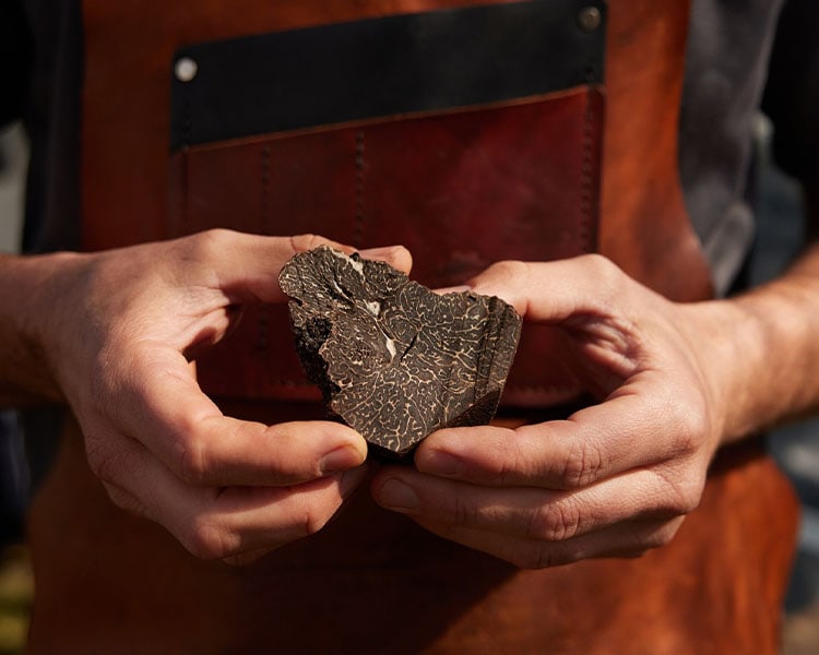 Man holding truffles