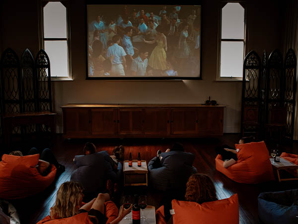 Move screening at basement bar, Ms Batterhams, Bendigo, Australia