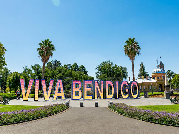 Viva Bendigo displayed at the city piazza in Bendigo