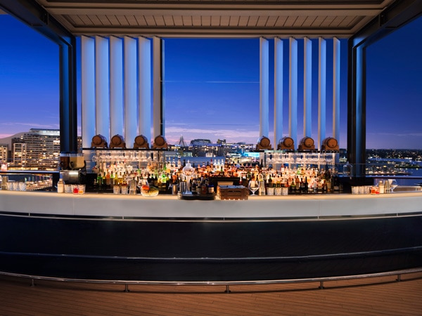 Zephyr Bar on Level 12 of Hyatt Regency Sydney hotel during Vivid 2022