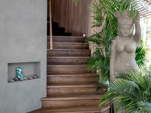 a staircase at the entrance of Sensaura Day Spa