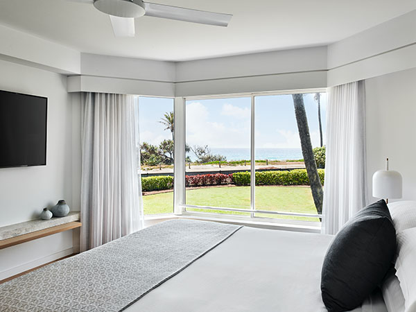 Room interiors with beach view, 2 bedroom villa, Sheraton Grand Mirage Gold Coast, Queensland, Australia