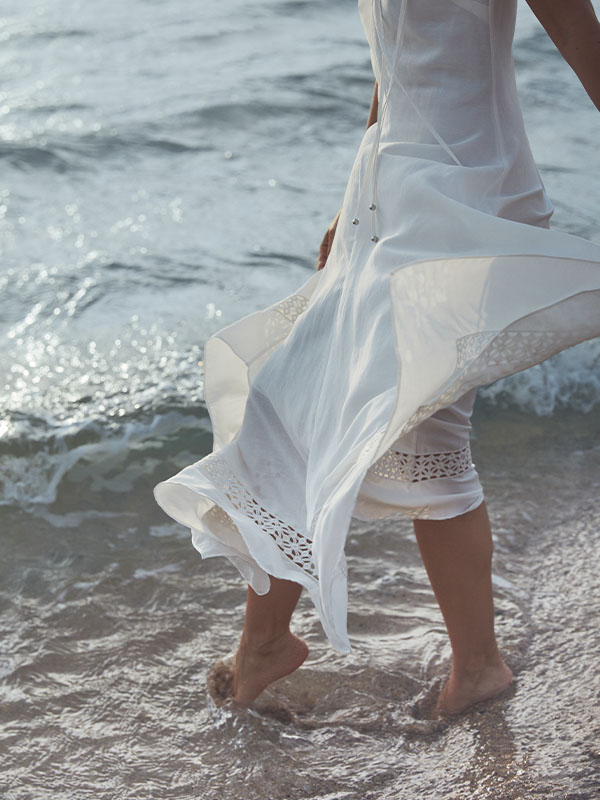 Walking barefoot at The Anchorage Port Stephens