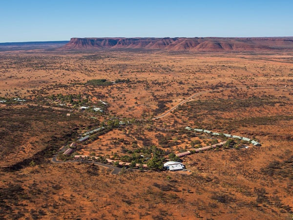 Aerial view of Kings Canyon Resort, Red Centre, NT, Australia