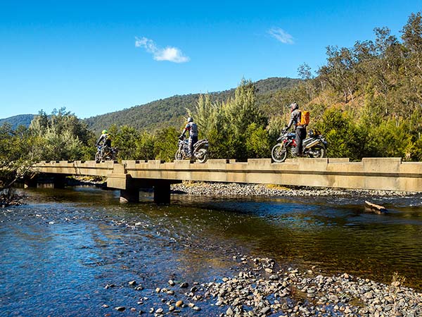 Riding motorcycles along Old Grafton, Glen Innes Road, NSW, Australia