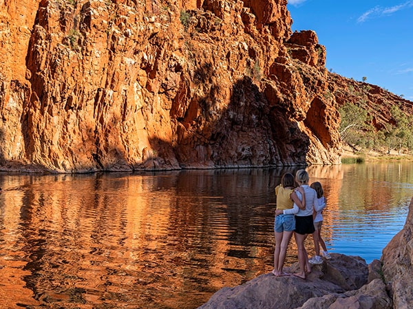Glen Helen, Children looking at the view, Red Centre, NT, Australia