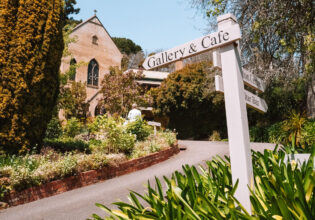 the gallery & cafe signage outside The Convent Gallery