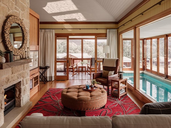 Room interiors, One&Only Wolgan Valley, Blue Mountains, NSW, Australia