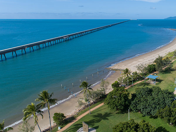 Aerial shot, Lucinda Jetty, QLD, Australia