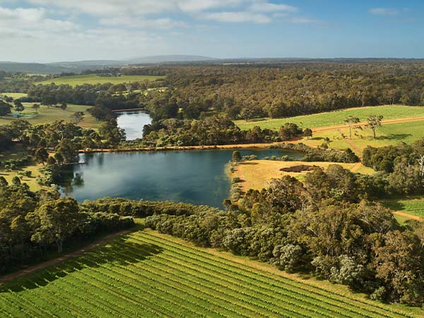Drone shot of Cowaramup, Margaret River, WA, Australia