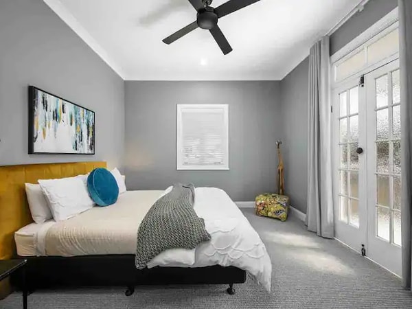 The main bedroom at Pollyanna Airbnb Hunter Valley