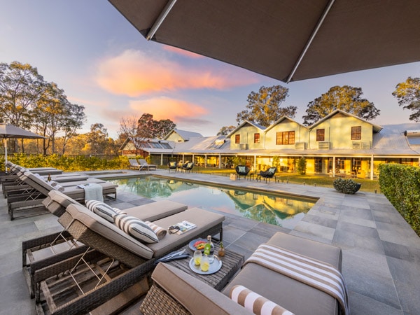 pool with sun beds at Spicers Vineyard Estate