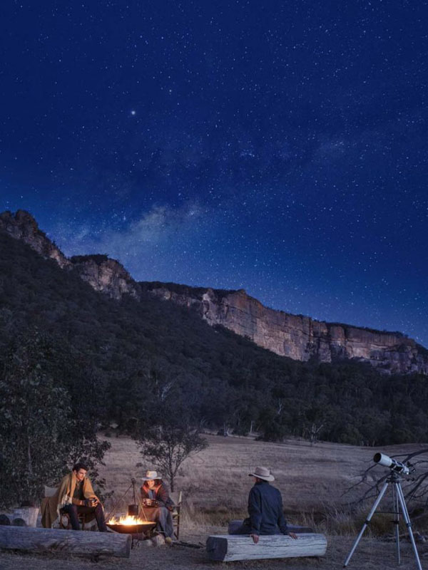 Stargazing and campfire under the stars, One&Only, NSW, Australia