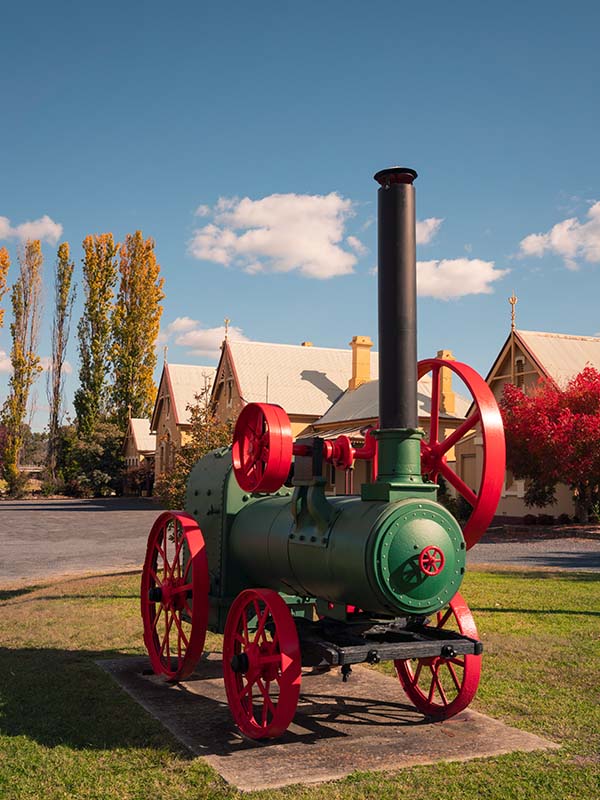 Steam locomotive on display at Tenterfield Railway Museum, Tenterfield, NSW, Australia