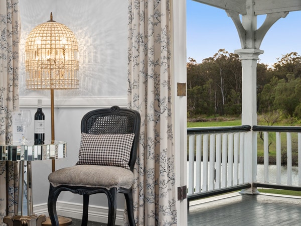 the premier room balcony at The Convent, Pokolbin