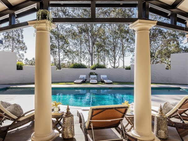 the pool at Tower Lodge, Hunter Valley