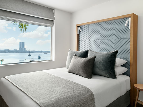 Bedroom interiors, two bedroom villa, Sheraton Grand Mirage Gold Coast, Queensland, Australia