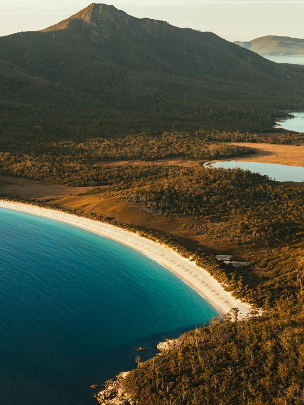 An aerial view of Wineglass Bay.(Image: Melissa Findley)