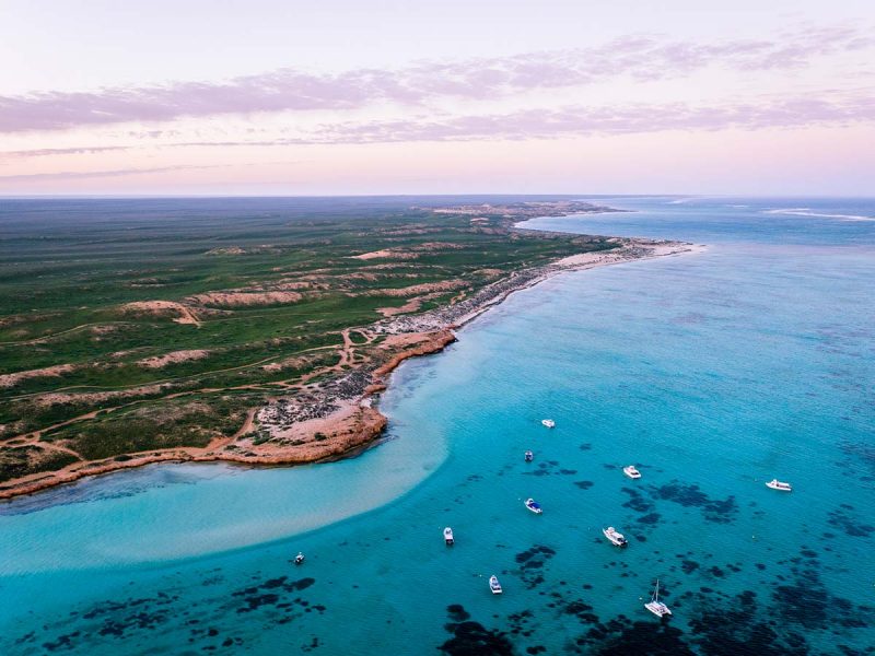 Aerial View of Coral bay, Coral Coast, WA, Australia