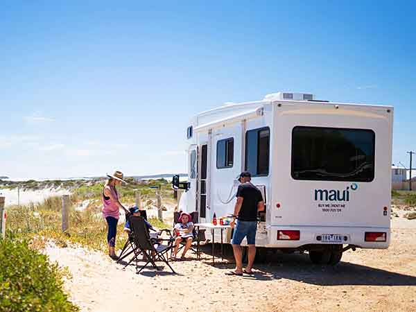 Motorhome at the beach
