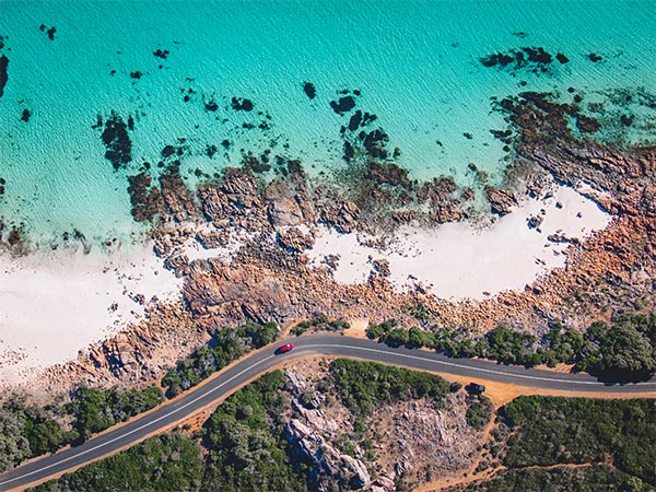 Aerial View of Eagle Bay Beach near Dunsborough, South West Edge, WA, Australia