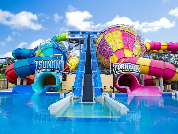Tsunami and Tornado slides, Adventure Park, Geelong, Victoria, Austrealia