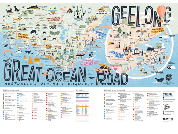 Great Ocean Road Illustrated Map