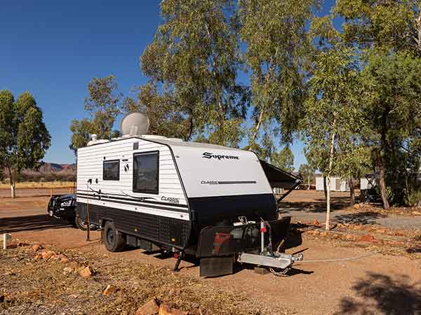 Camper trailer Kings Canyon, Red Centre, NT, Australia