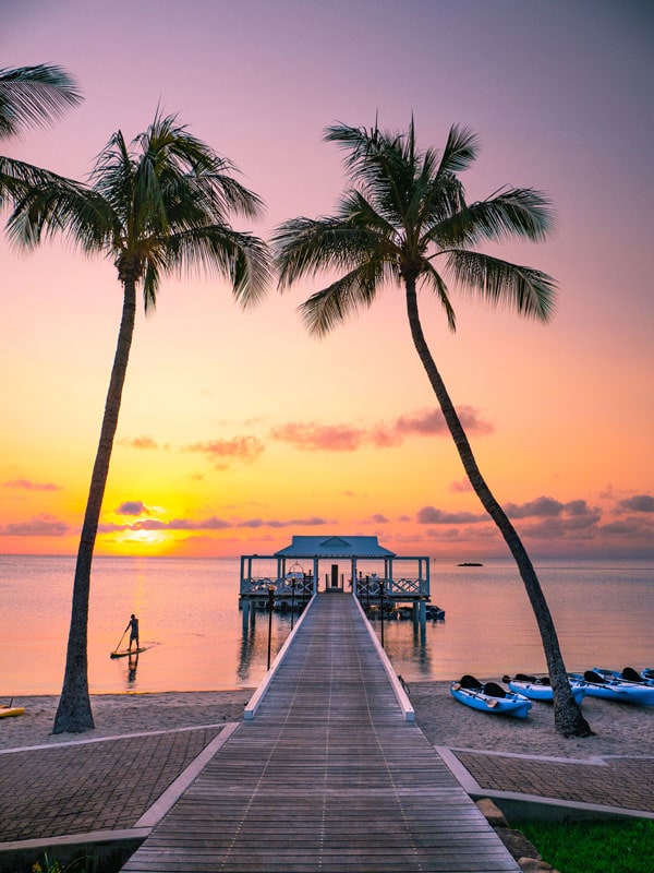 sunset views along the boardwalk at Orpheus Island