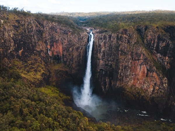 a scenic aerial view of Wallaman Falls