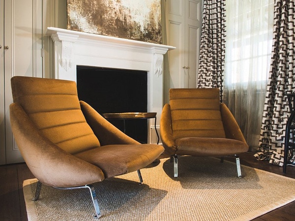 cosy cushions by the fireplace at The Houston Wagga