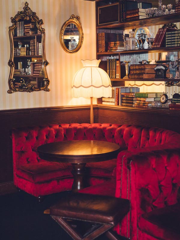 Red velvet chairs at L'Chaim, Fremantle, WA