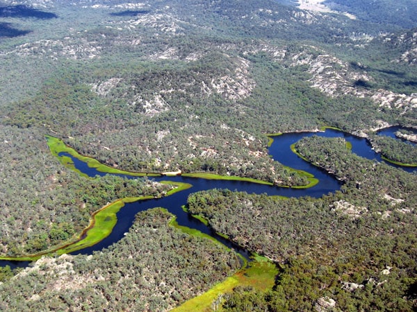 an aerial view of Dunns Swamp in Wollemi National Park, near Rylstone
