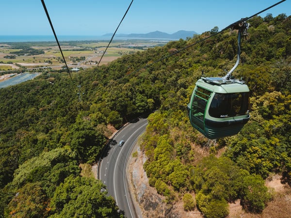 The Skyrail Rainforest Cableway has a great view of the Daintree. (Image: Tourism and Events Queensland)