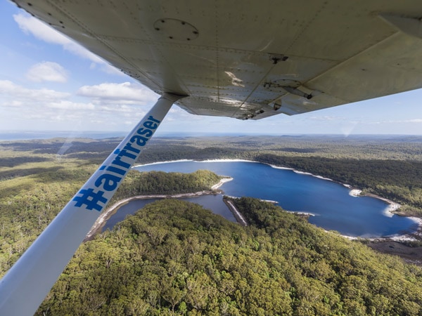 Air Fraser Island flight above K'gari. (Image: Tourism and Events Queensland)