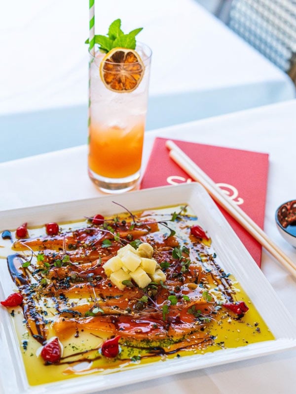 fine dining meal at Suq Restaurant