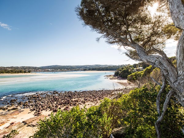 views of Merimbula Bay and Boggy Creek fromBar Beach, Merimbula