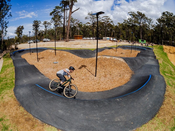 biking at Gravity Eden Mountain Bike Park in Nullica State Forest