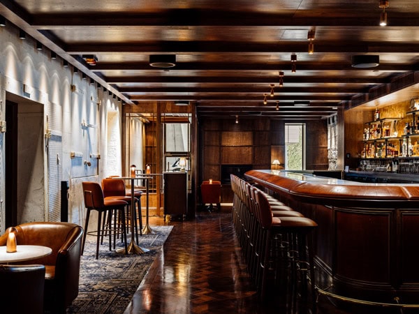 a dimly lit bar interior at Mary Mary, Hobart