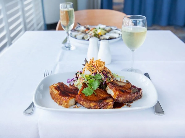 pork belly oysters at Club Sapphire Pacific Bistro