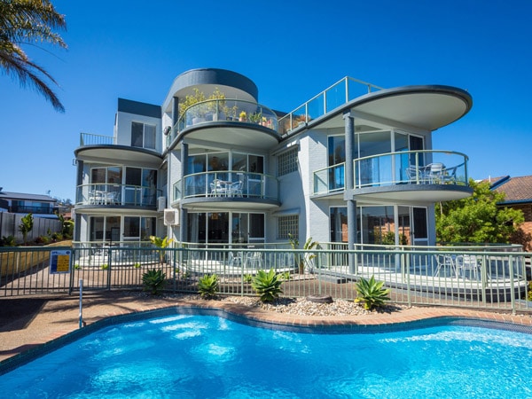 the pool at The Palms Apartments Merimbula