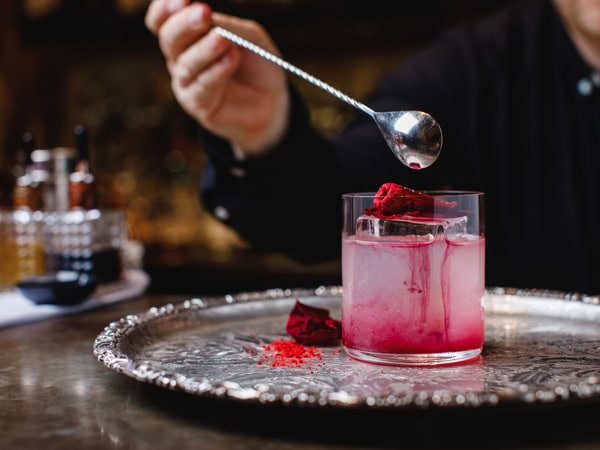 a close-up shot of a cocktail drink at Void Bar, Hobart