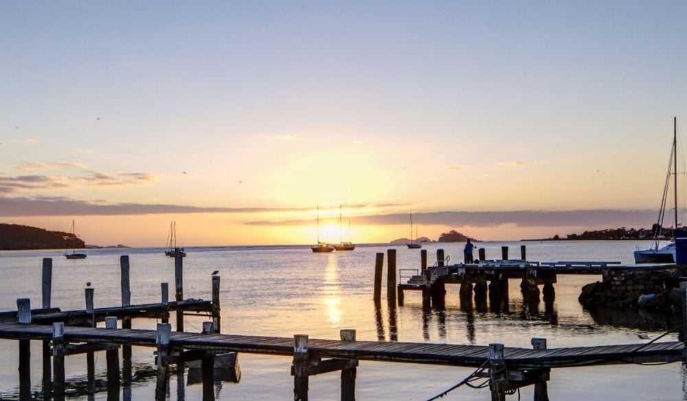 澳大利亚新南威尔士州贝特曼斯湾的日落景色