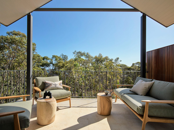 the outdoor lounge at Bells at Killcare