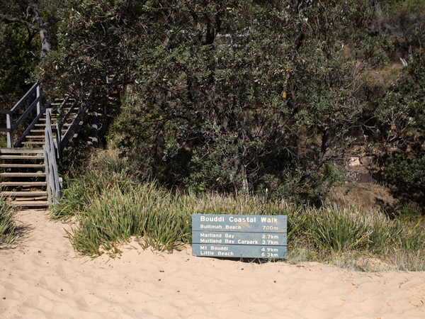 A sign at the Bouddi Coastal Walk in Central Coast, Australia