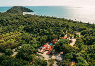 an aerial view of PK’s Jungle Village, Cape Tribulation accommodation
