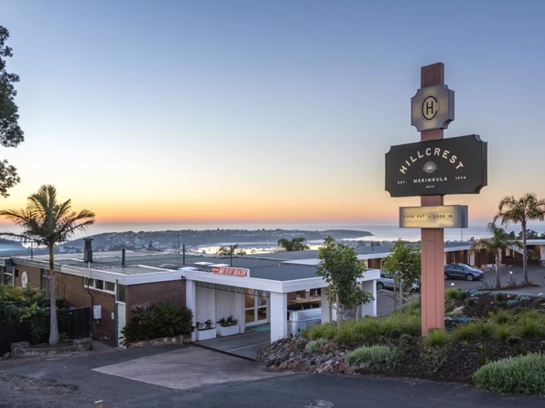 Το εξωτερικό του Hillcrest Motel στη Merimbula, NSW, Αυστραλία
