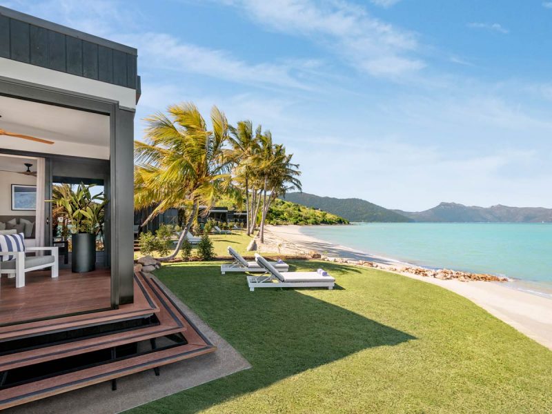 The InterContinental's Hayman Island Resort pavilion's beachfront exterior