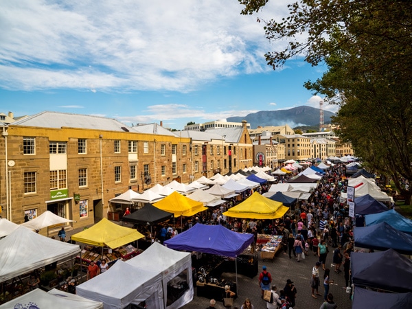 The Salamanca Markets in Hobart, Tasmania, Australia